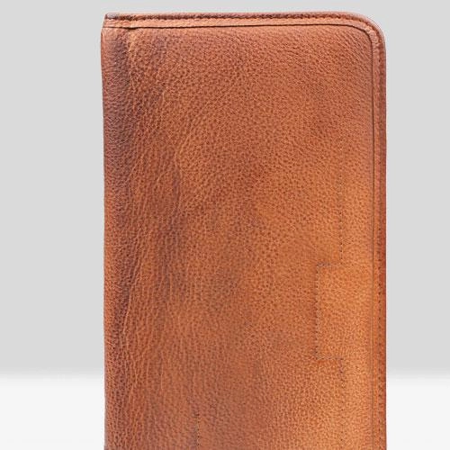 Handmade Leather Mens Cool Long Leather Wallet Bifold Clutch Wallet for Men