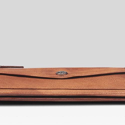 Handmade Leather Mens Cool Long Leather Wallet Bifold Clutch Wallet for Men