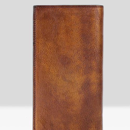 Handmade Leather Mens Cool Long Leather Wallet Bifold Clutch Wallet for Men