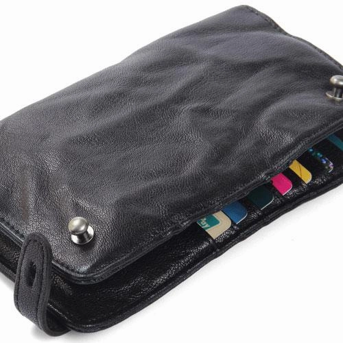 Handmade Leather Mens Cool Long Leather Wallet Bifold Clutch Wallet for Men