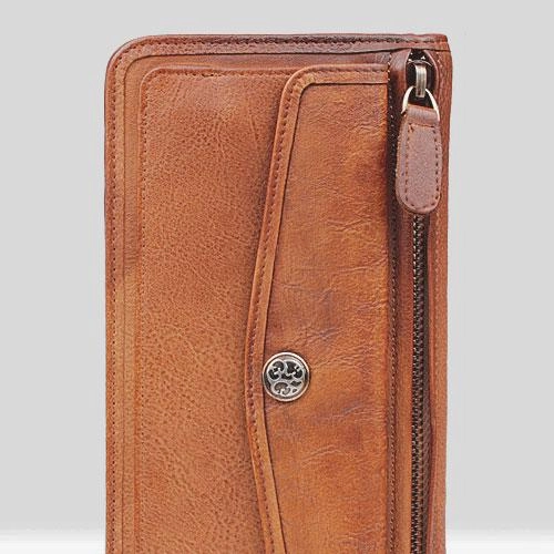 Handmade Leather Mens Cool Long Leather Wallet Bifold Clutch Wallet for Men