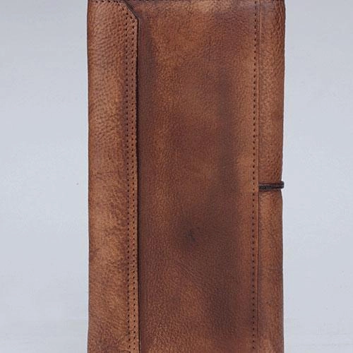 Handmade Leather Mens Cool Long Leather Wallet Trifold Clutch Wallet for Men