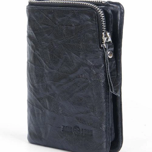 Handmade Leather Mens Cool Long Leather Wallet Trifold Clutch Wallet for Men