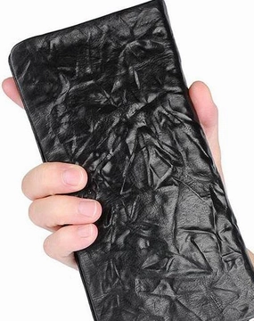 Handmade Leather Mens Cool Long Leather Wallet Zipper Clutch Wallet for Men