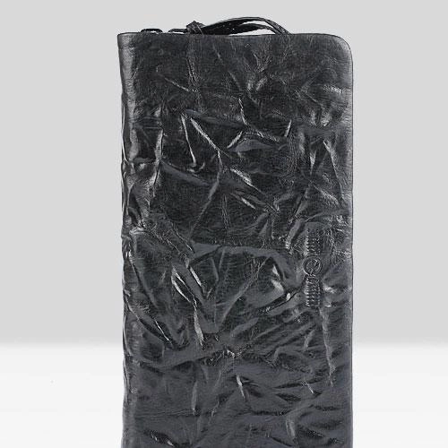 Handmade Leather Mens Cool Long Leather Wallet Zipper Clutch Wallet for Men
