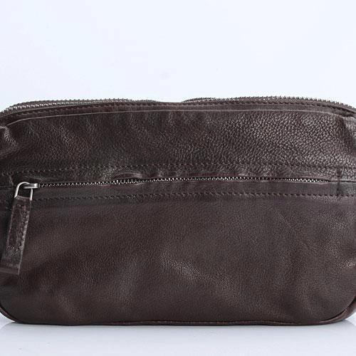 Handmade Leather Mens Cool Long Leather Wallet Zipper Clutch Wristlet Wallet for Men