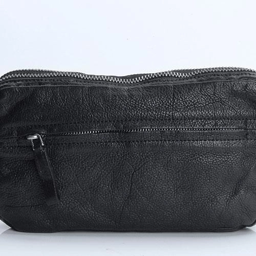 Handmade Leather Mens Cool Long Leather Wallet Zipper Clutch Wristlet Wallet for Men