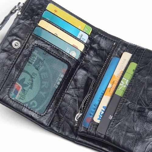 Handmade Leather Mens Cool Long Leather Wallet Zipper Wristlet Clutch Wallet