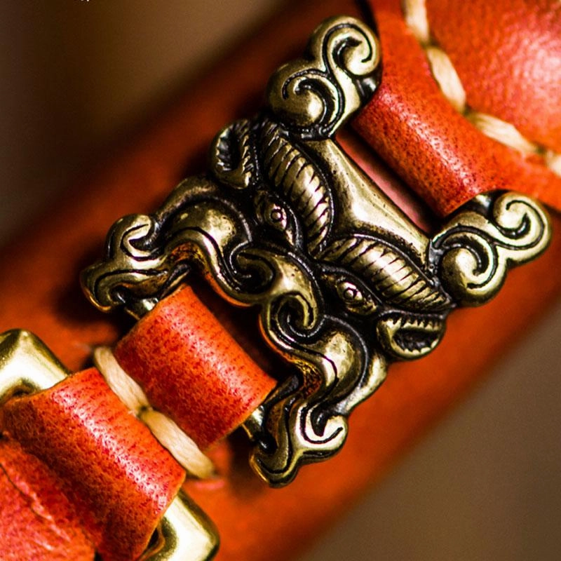 Handmade Leather Mens Cool Tibetan Chain Biker Wallets Leather Clutch Wallet Long Wallets for Men