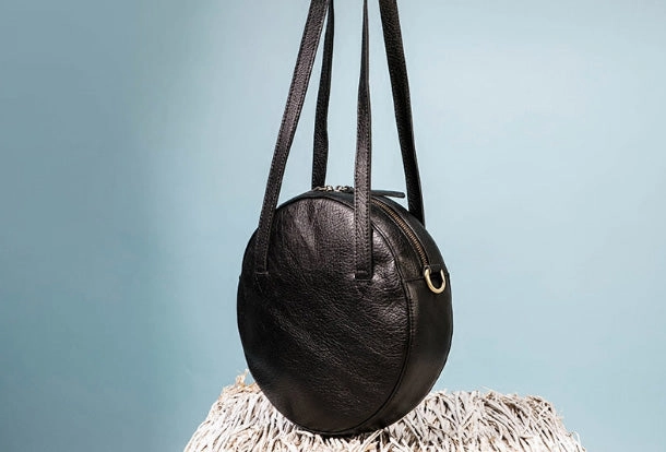 Handmade Leather Purse Bag Circle Bag Crossbody Bag Shoulder Bag Purse For Women