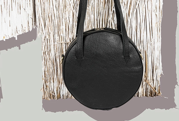 Handmade Leather Purse Bag Circle Bag Crossbody Bag Shoulder Bag Purse For Women