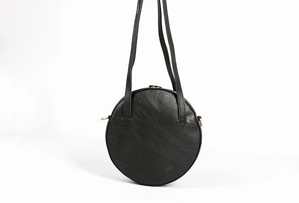 Handmade Leather Purse Bag Circle Bag Crossbody Bag Shoulder Bag Purse For Women