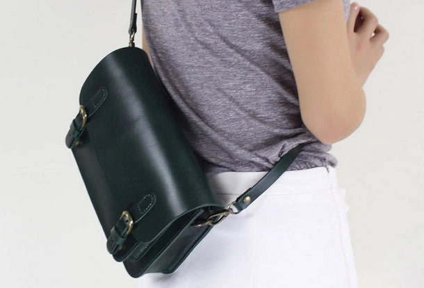 Handmade Leather satchel bag shoulder bag black brown for women leather crossbody bag
