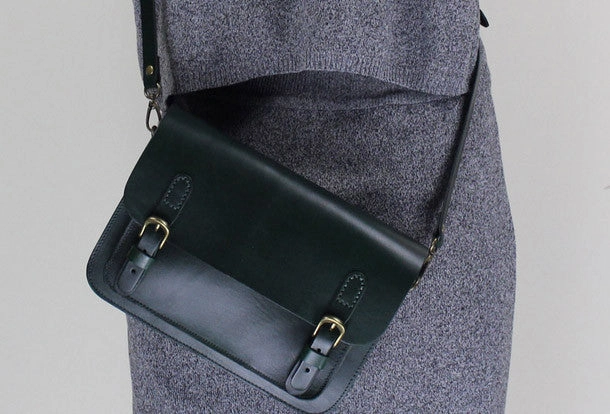 Handmade Leather satchel bag shoulder bag black brown for women leather crossbody bag