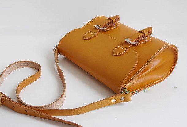 Handmade Leather school shoulder bags small leather crossbody bags for women
