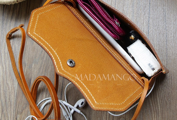 Handmade Leather Small phone Purse shoulder bag leather crossbody bag for women