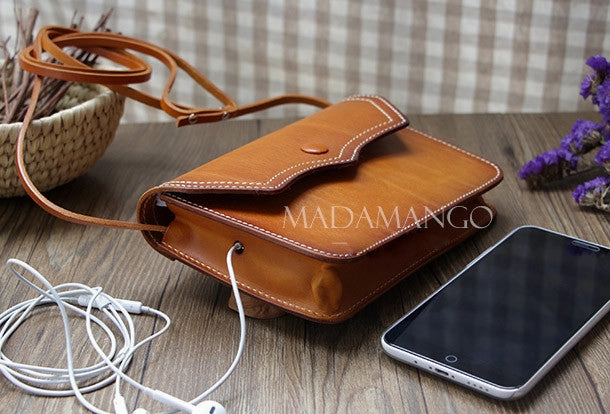 Handmade Leather Small phone Purse shoulder bag leather crossbody bag for women