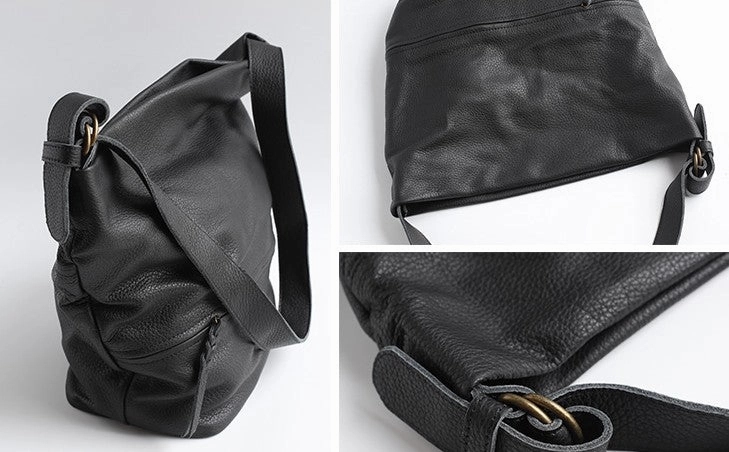 Handmade LEATHER WOMENs Bucket Crossbody Purse Barrel SHOULDER BAG FOR WOMEN