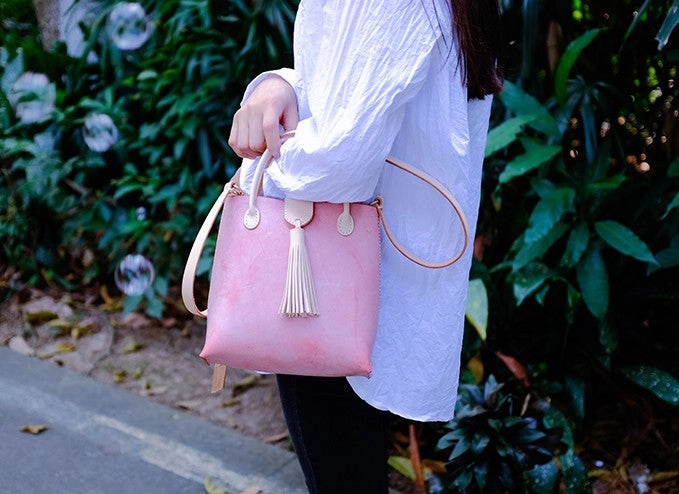 Handmade Leather Womens Handbag Shoulder Bag Crossbody Purse Tassels for Women