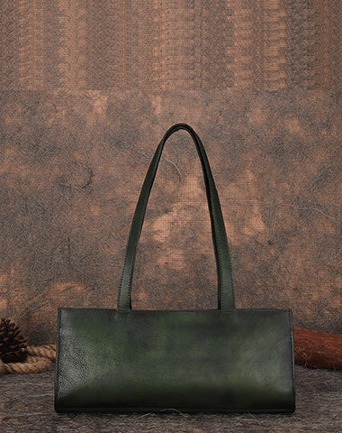 Handmade Leather Womens Vintage Baguette Bag Best Baguette Shoulder Bag Crossbody Purses for Ladies