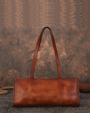 Handmade Leather Womens Vintage Baguette Bag Best Baguette Shoulder Bag Crossbody Purses for Ladies