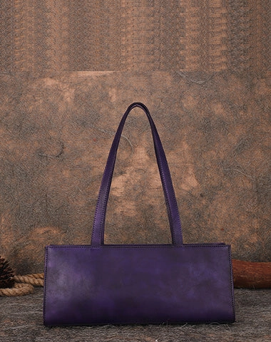 Handmade Leather Womens Vintage Baguette Bag Best Baguette Shoulder Bag Crossbody Purses for Ladies