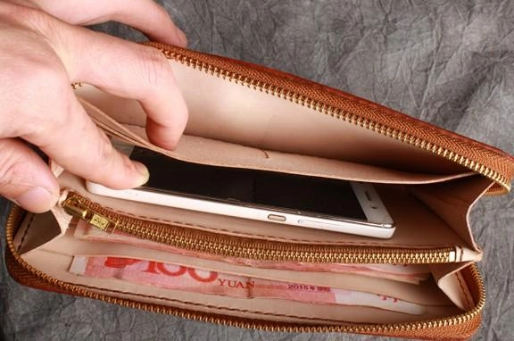 Handmade Leather Wristlet Wallet Mens Long Wallet Cool Long Clutch Wallet for Men