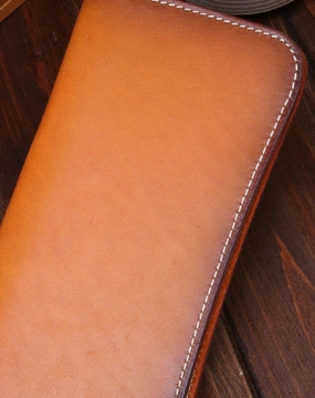 Handmade long wallet leather men brown vintage clutch wallet for men