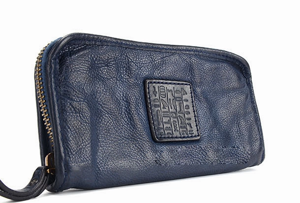 Handmade long wallet leather men phone zip clutch vintage wallet for men