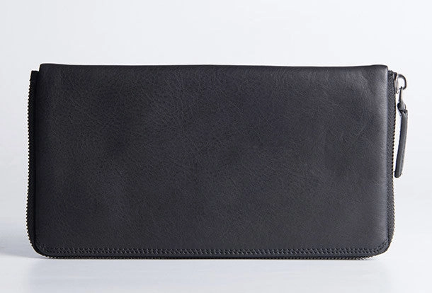 Handmade long wallet leather men phone zip clutch vintage wallet for men