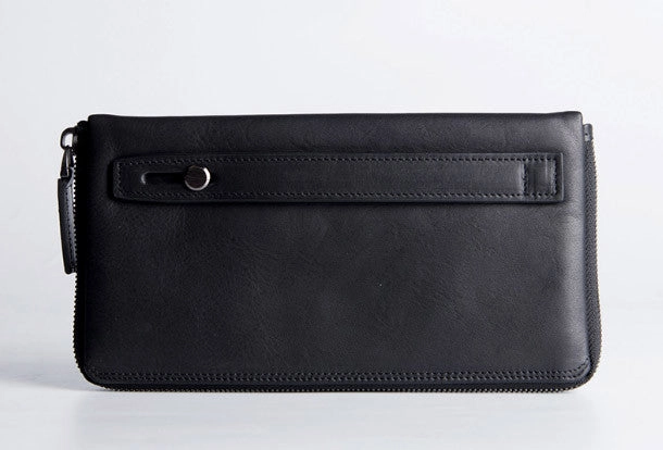 Handmade long wallet leather men phone zip clutch vintage wallet for men
