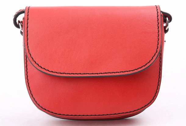Handmade red cute leather minimalist crossbody bag Shoulder Bag for girl women