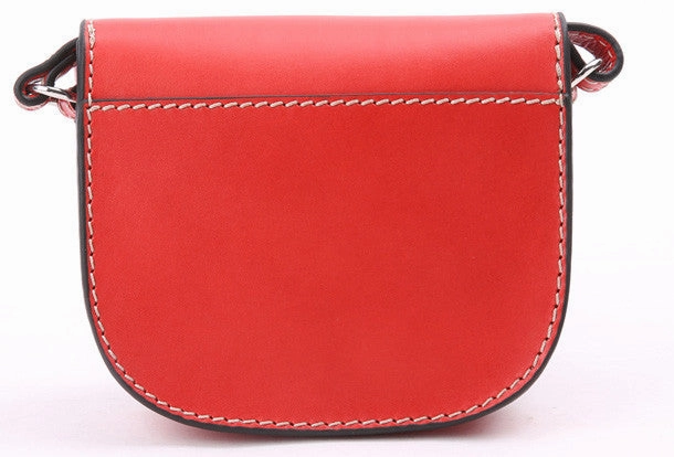 Handmade red cute leather minimalist crossbody bag Shoulder Bag for girl women