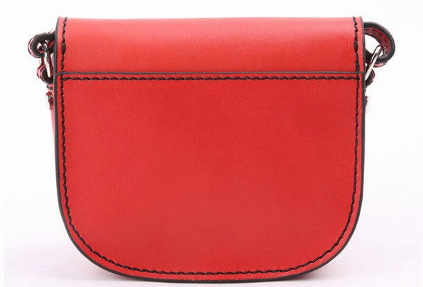 Handmade red cute leather minimalist crossbody bag Shoulder Bag for girl women