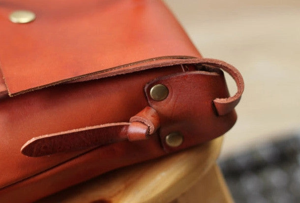 Handmade rustic leather Satchel School crossbody Shoulder Bag for women