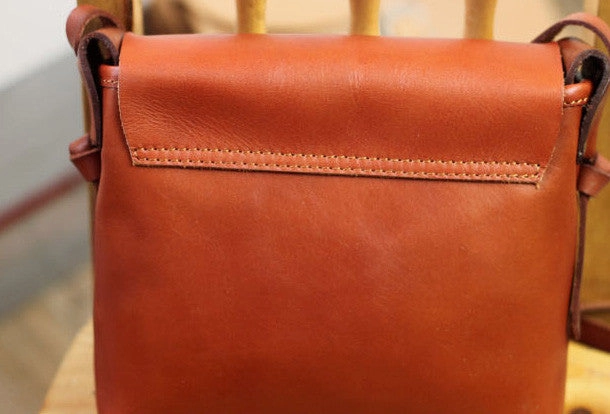 Handmade rustic leather Satchel School crossbody Shoulder Bag for women