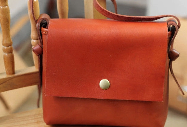 Handmade rustic leather Satchel School crossbody Shoulder Bag for women