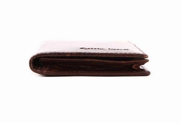 Handmade Vintage Bifold Coffee Men Leather Long wallet clutch purse For Men