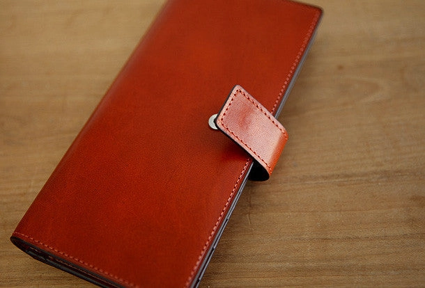 Handmade vintage leather clutch bag long wallet multi ID card holders slots for men