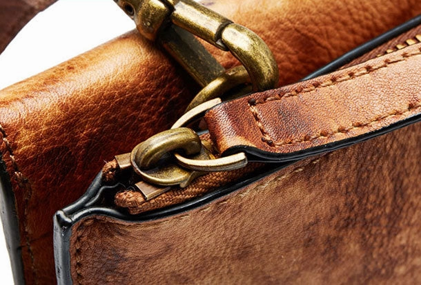Handmade Vintage Leather Handbag Geometirc Envelope Crossbody Bag Shoulder bag Leather Clutch Wallet For Women