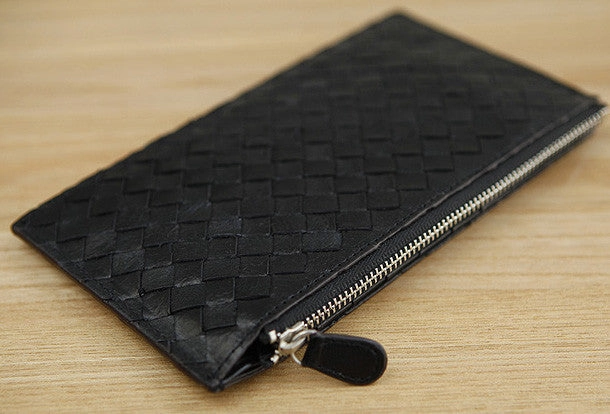 Handmade vintage leather long Wallet clutch zipper Wallet long wallet for men