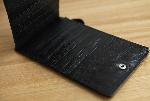 Handmade vintage leather long Wallet clutch zipper Wallet long wallet for men