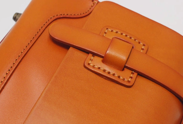 Handmade Vintage Leather Messenger Bag Purse Satchel Bag Crossbody Shoulder Bag for Girl Women Lady