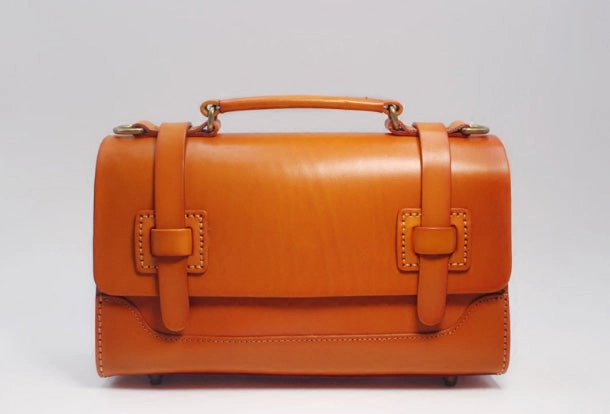 Handmade Vintage Leather Messenger Bag Purse Satchel Bag Crossbody Shoulder Bag for Girl Women Lady