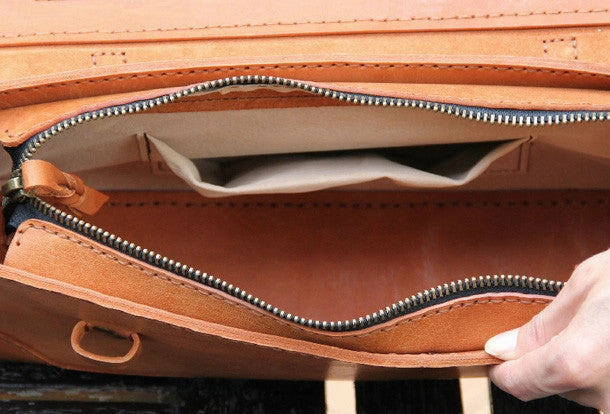 Handmade vintage leather messenger crossbody Shoulder Bag for girl women lady