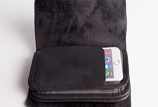 Handmade vintage long wallets leather mens zipper clutch wallet for men