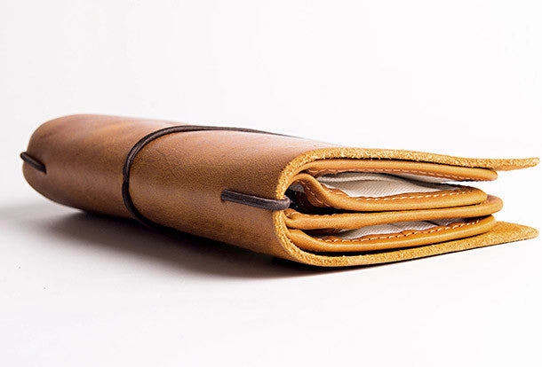 Handmade vintage long wallets leather mens zipper clutch wallet for men