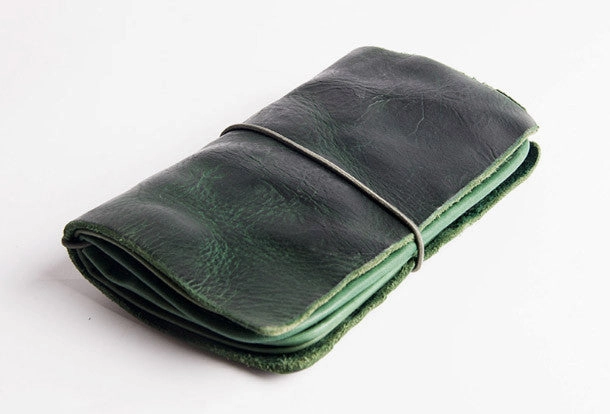 Handmade vintage long wallets leather mens zipper clutch wallet for men