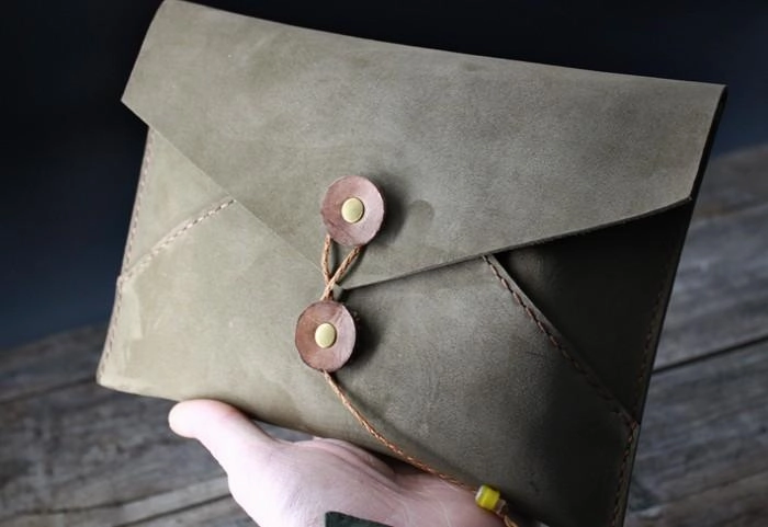Handmade Vintage Mens Leather Clutch Wallet Cool Wristlet Wallet for Men