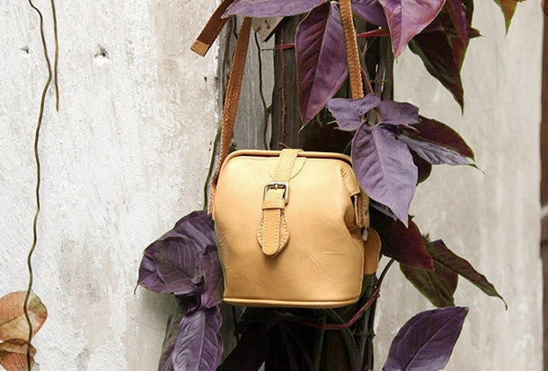 Handmade vintage small purse leather black bag brown shoulder bag crossbody for women
